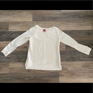 Belk Long-sleeve Red Camel Cream Sweater
